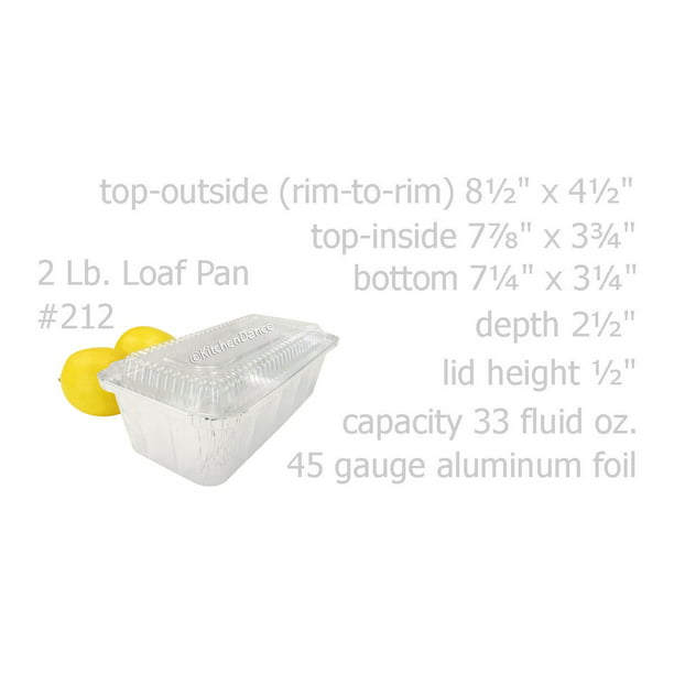 25 Disposable Aluminum Holiday 2 lb Loaf Pans with Clear Snap on Lid #9401X Durable Packaging 